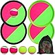 Klettballspiel, Outdoor Spiele für Kinder Wurf- und Fangspiel, Outdoor Spielzeug Gartenspielzeug Ballspiel Wurfspiel, Fangballspiel Mit 4 Fangscheiben 4 Bälle, Klettballspiel für Kinder ab 3 4 5 6
