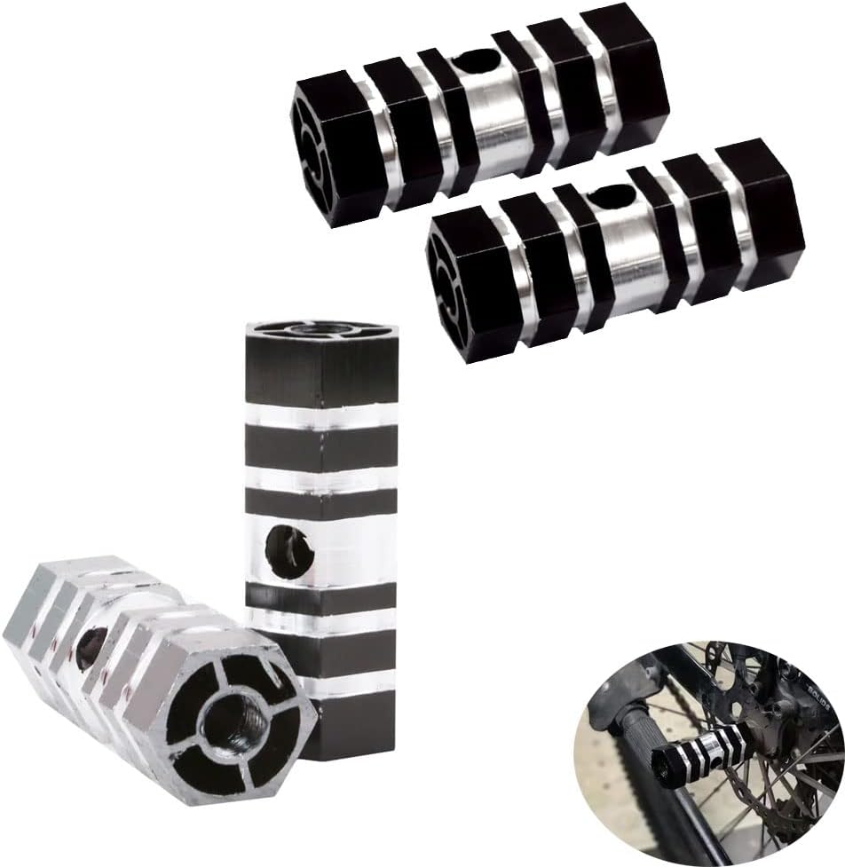 YehVeh 4 Pack Bike Pegs Bicycle Rear Footrest Pedals Mini 6CM/2.36'' Axle AntiSkid