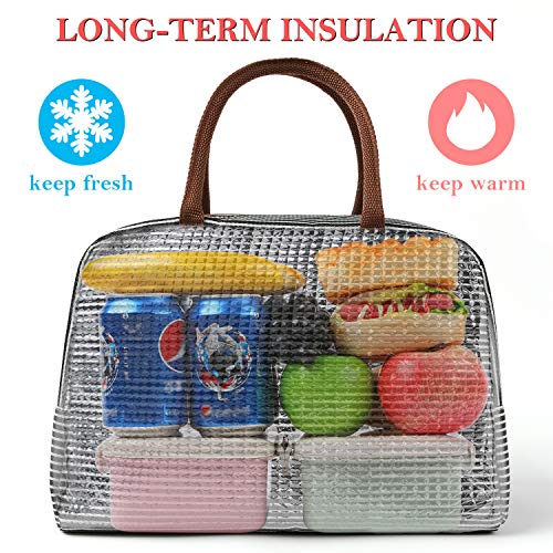 Scotamalone Insulated Lunch Bag Cooler Tote Bag Luch Box Lunch Container Lunch Organizer,Lunch Holder with Front Pocket Zipper Closure for Woman Man Work Pinic or Travel (strap) - Thumbnail 3