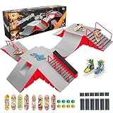 Tlater Finger Skateboard Park Kits, 14-in-1 Bigger Finger Skateboard Ramp Set DIY Montage Fingerboard Skatepark für Kinder Geburtstag Geschenk