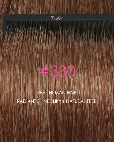 Image of YoungSee Human Hair Tape in Extensions Copper, 24 Inch Tape in Hair Extensions Human Hair, Soft and Shiny, Colored, Tape Extension Human Hair for Long Length