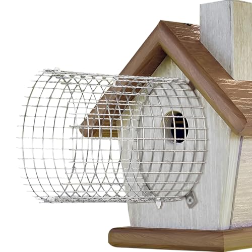 2 Pcs Blue Bird House Predator Guards, Wire Entrance Guard, Snake Guard, Birdhouse Hole Protector for Eastern Bluebird and Their Babies Safe (Rounded)