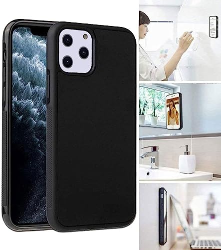 Cheap Sunday Gravity Phone Case for iPhone 11 Pro Max, Anti Gravity Black Case Phone Cover for iPhone 11 Pro Max Smooth Flat Surface Stick On Anything Sticky Selfie Nano Suction Adhesive Cover