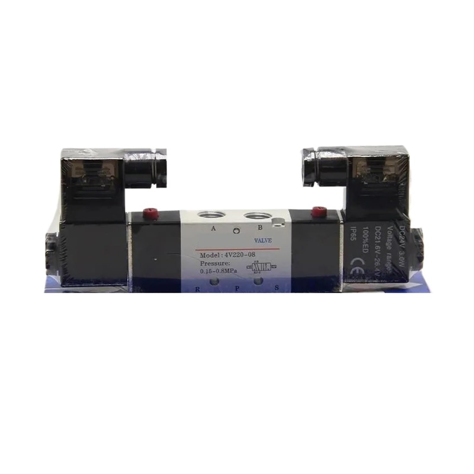 PXQCHAVLN 4V120-06 4V220-08 4V320-10 4v420-15 Solenoid Valve Air Valve Two Position Five Way Reversing Valve 12V 24V 110V 220V(Dc12v,4V120-06)