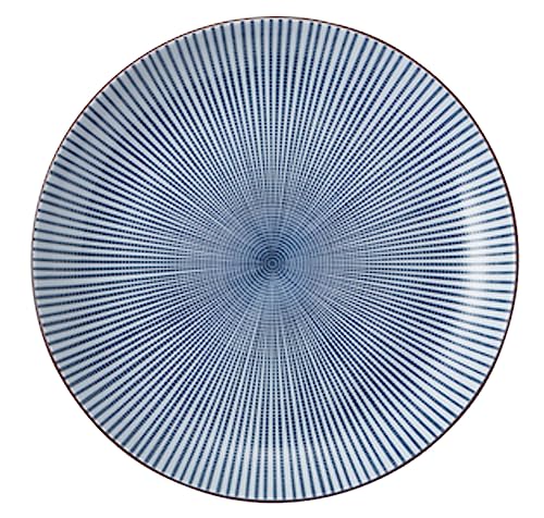 ???? Showa Seitou, Sendan Tokusa, Shaku Plate, Diameter 12.3 x 1.6 inches (31.2 x 4 cm), Mino Ware Made in Japan, Dishwasher Safe