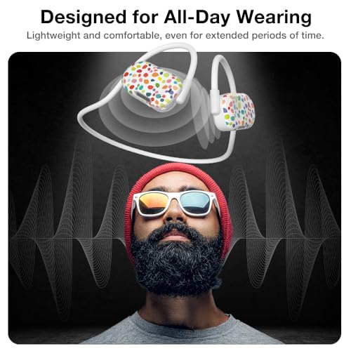 Image of Purity Air Open Ear Headphones - True Air Conduction Wireless Bluetooth Open Ear Earbuds with Dual Mic for iPhone /Android - Secured Long Wearing Comfort, Sports Sweat Resistant (Colorful Pebbles)