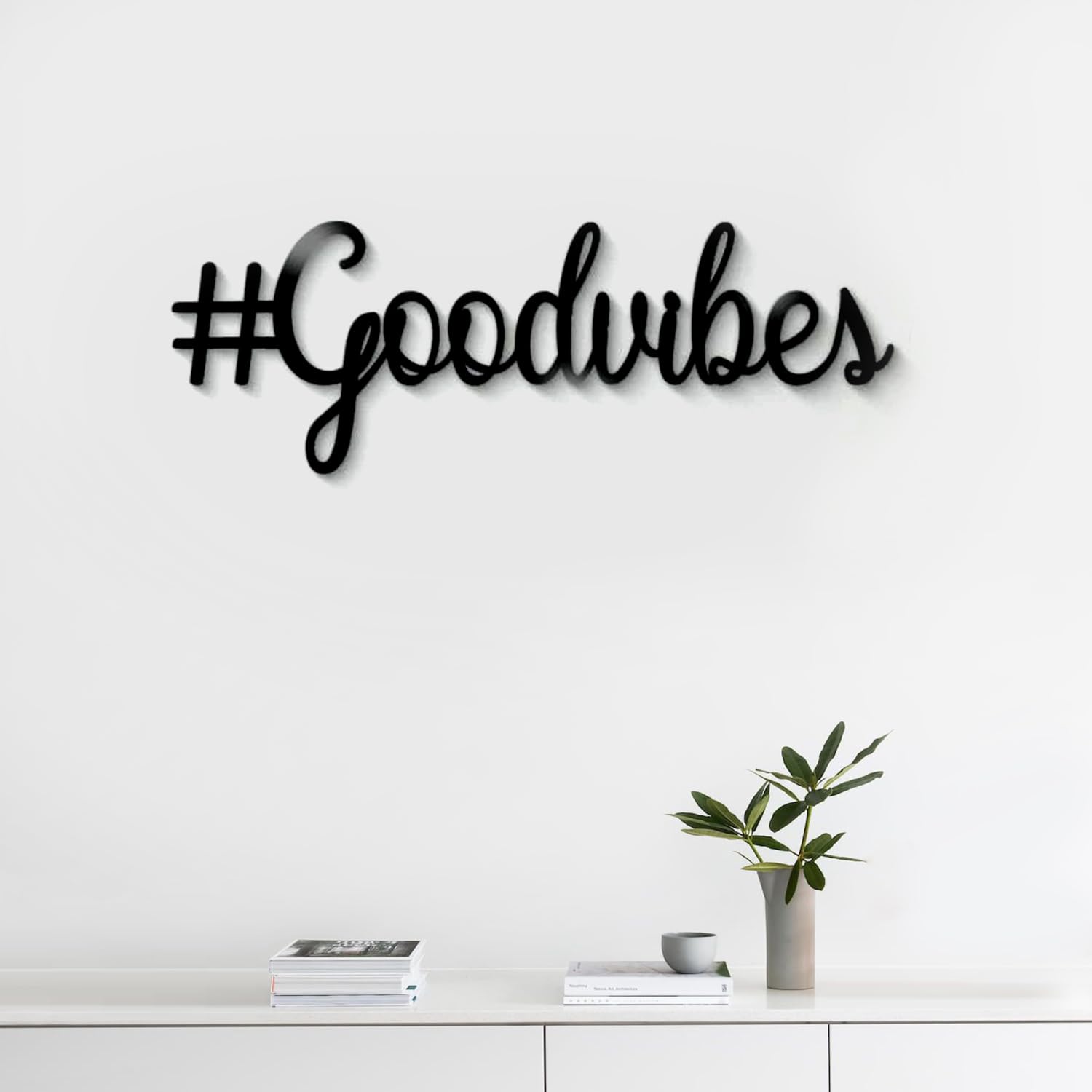 Goodvibes Motivational Quotes Wall Frame For Home Decoration Office/Study Room Decoration Shining & Reflected Black Acrylic (7 inch x 18 inch) Painting