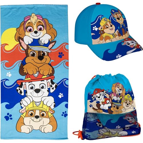 CERDÁ LIFE'S LITTLE MOMENTS Paw Patrol Lot de Serviettes avec Sac – Serviette de Bain Moelleuse et Sac de Rangement pour Les Petits Fans