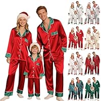 Christmas 2025 Matching Sets Christmas for Festival Holiday Vacation Fall Satin Set 01-Red