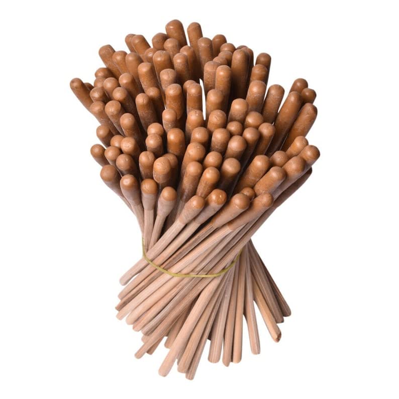 Lapmart 40 Pieces Wooden DOP Sticks with Epoxy Wax for Gemstones Cutting and Faceting| Yellow