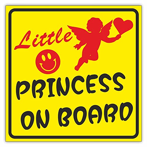 Image of CVANU Little Princess on Board Kid's Safety Sticker for Car Pack of 2, Size(5.5inch X 5.5inch) cv4