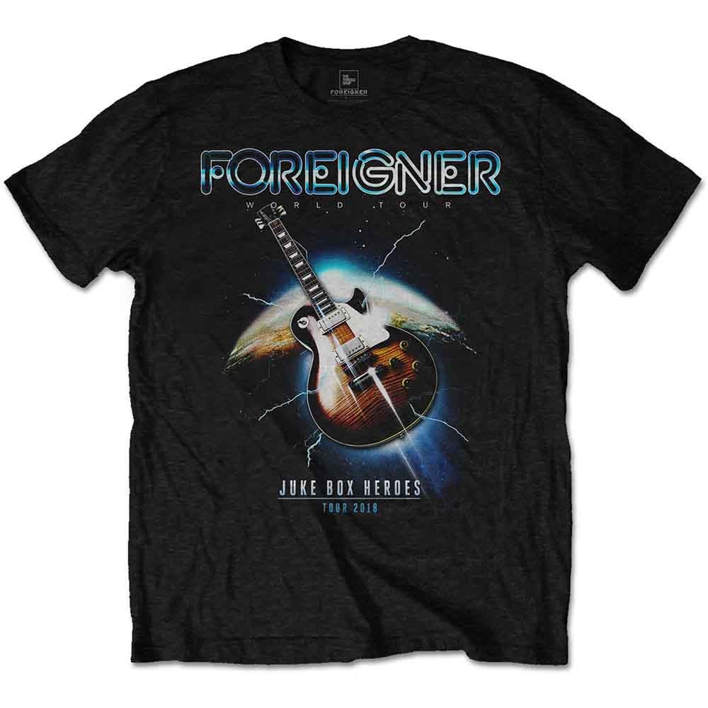 Foreigner T Shirt Juke Box Heroes Band Logo Official Mens Black S
