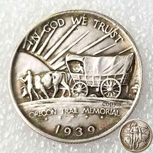 KaiKBax 1939 Hand Carved Morgan Dollars Half-Dollar Coin- Liberty American US Old Coins- Copy Old Coin-Hobo Nickel USA Morgan Dollar Coin Copy Type Love