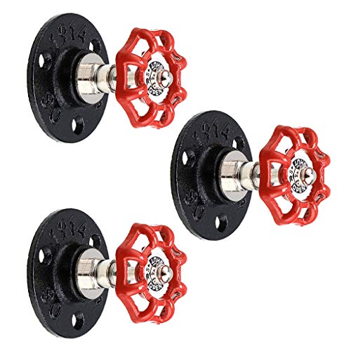 Btsky 3 Crochets de suspension vintage, tuyau en fer industriel Fixation murale rétro pour peignoir, serviette, sac, parapluie, chapeau Décoration antique de...