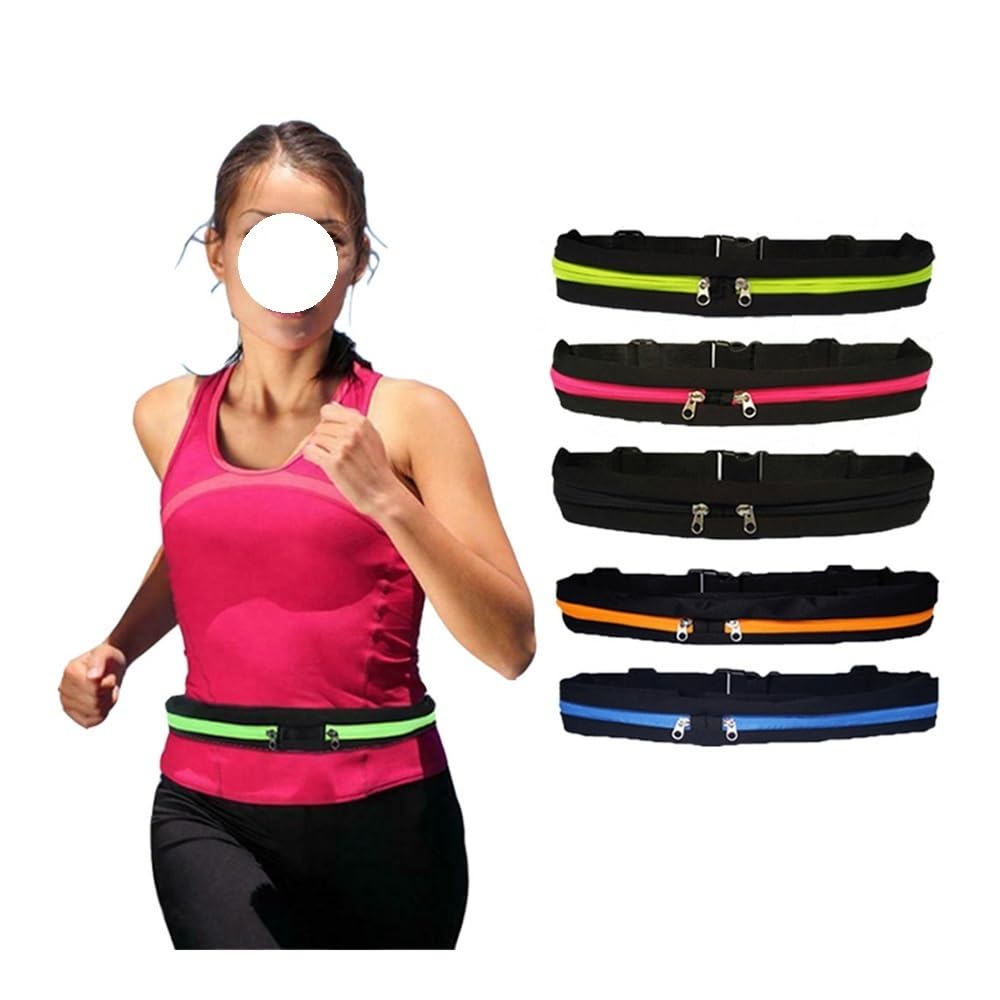 Sporttasche zum Laufen, Hüfttasche, zum Joggen, tragbar, wasserdicht, Fahrrad-Bauchtasche, 4 Farben, Outdoor-Handy, Diebstahlschutz, Gürteltasche, gelb, 5 Stück