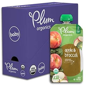 Plum Organics Stage 2 Organic Baby Food, Apple & Broccoli, 4 Ounce Pouch (Pack of 6), New Look, Packaging May Vary