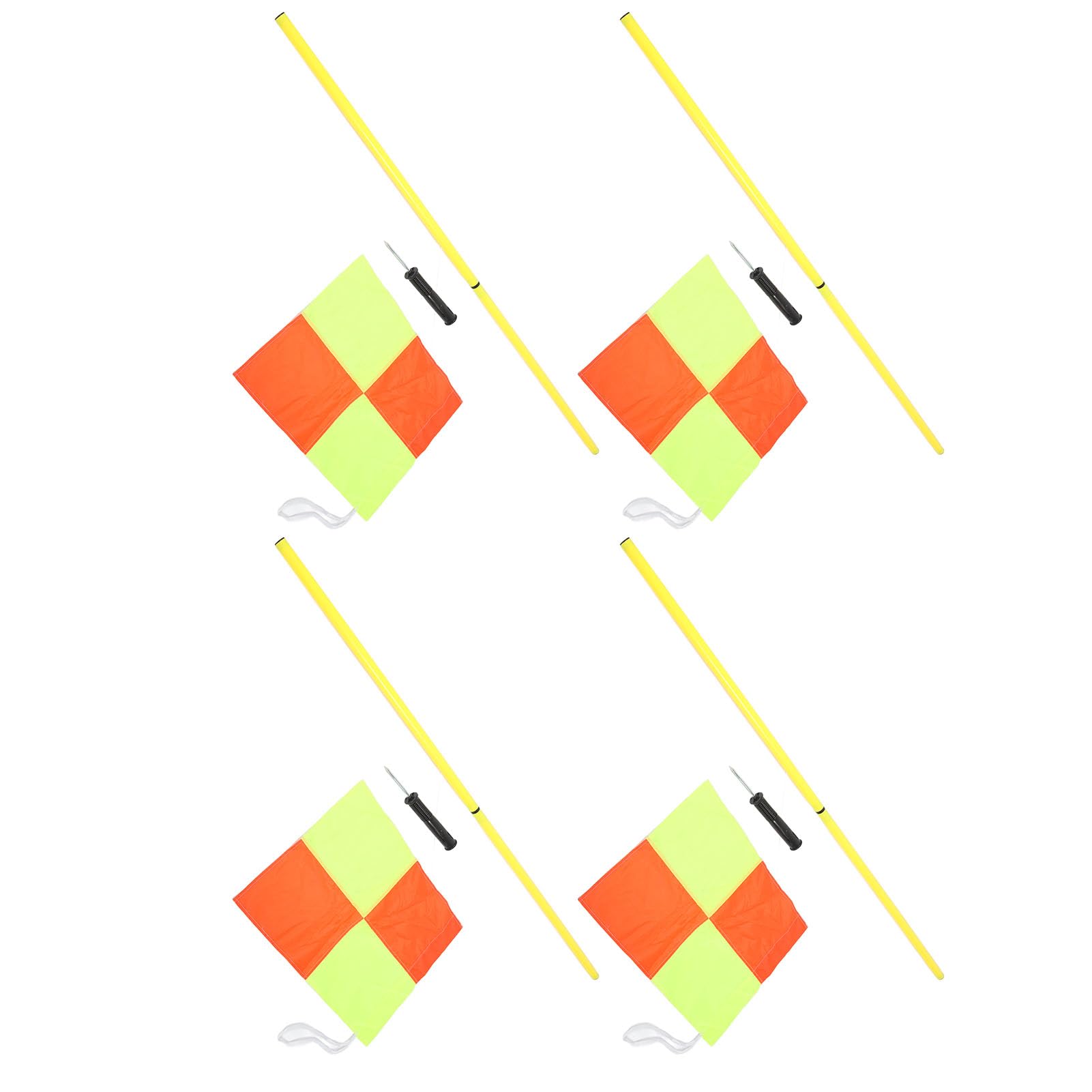 POENVFPO Drapeaux de Coin de Football, 4 Pièces, Poteau D'entraînement d'agilité de Football, Drapeaux de Coin de Terrain de Football Portables pour L'entraînement en Plein Air