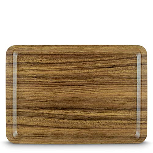 Image of Freelance Nature Kraft Serving Tray Beige, 37x53 cm, Rectangle, Non-Slip Surface, Decorative Anti-Skid Kitchen & Dining /Coffee Table Trays for Breakfast /Food /Tea - Brown, Made in Europe