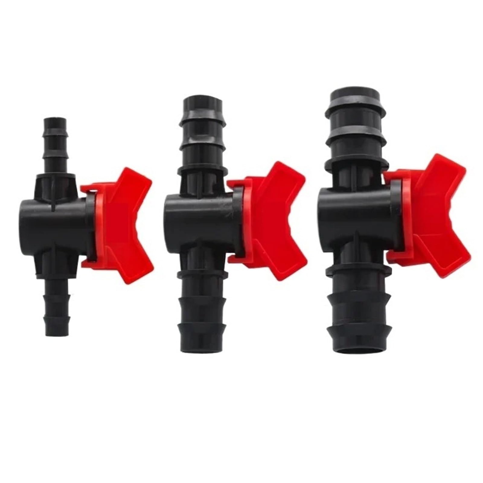 2 válvulas de bola púas plástico tipo pagoda, con interruptor cierre recto, conector manguera for riego acuarios y jardines(12mm Valve 2pcs)