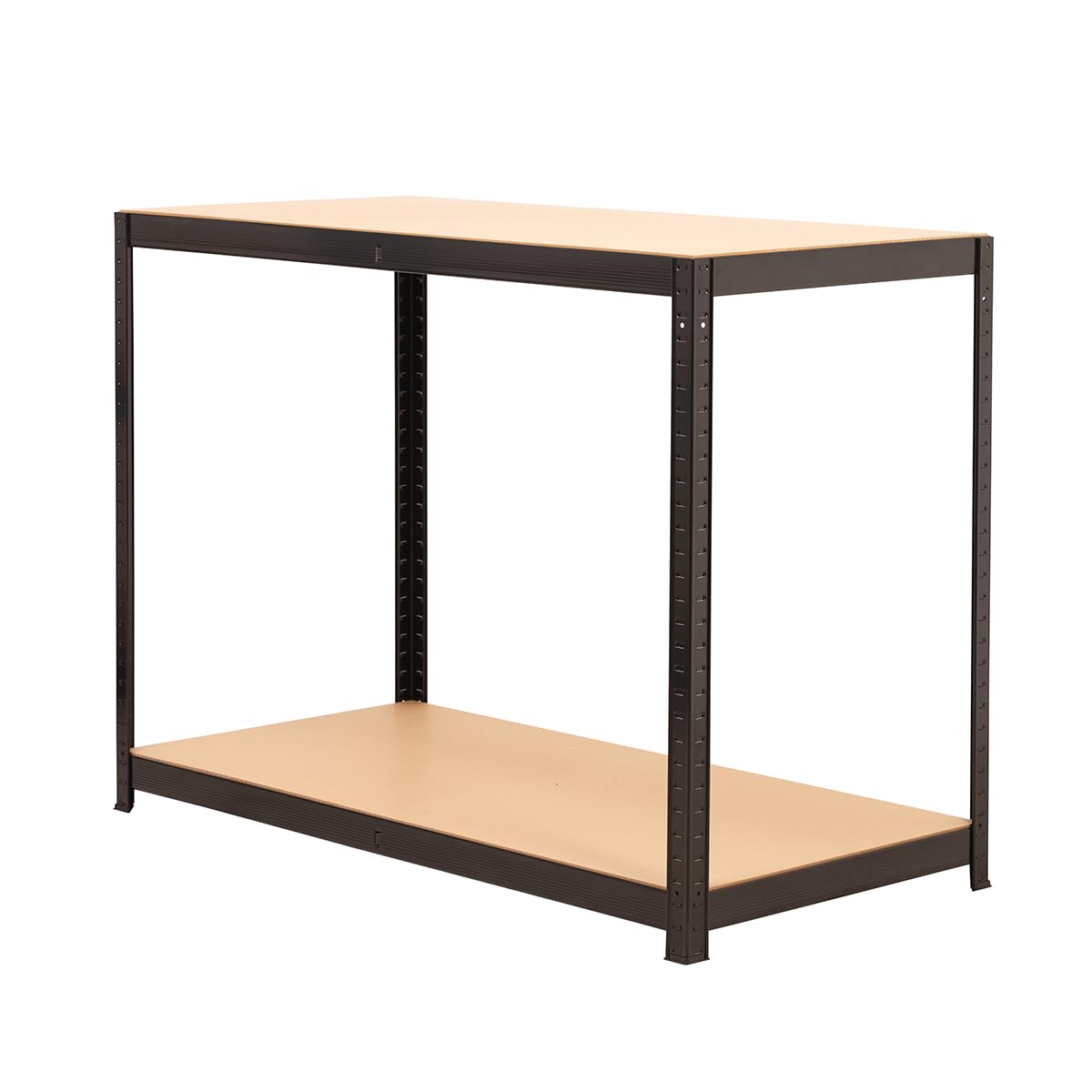Bigdug Matt Black Garage Workbench - 300 Kg Capacity - Heavy Duty Steel Work Table - 900H X 1200W X 600D Mm - 2 Levels –