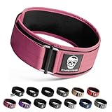 Gymreapers Quick Locking Weightlifting Belt for Bodybuilding, Powerlifting, Cross Training - 4 Inch Neoprene with Metal Buckle - Adjustable Olympic Lifting Back Support (Medium, Pink)