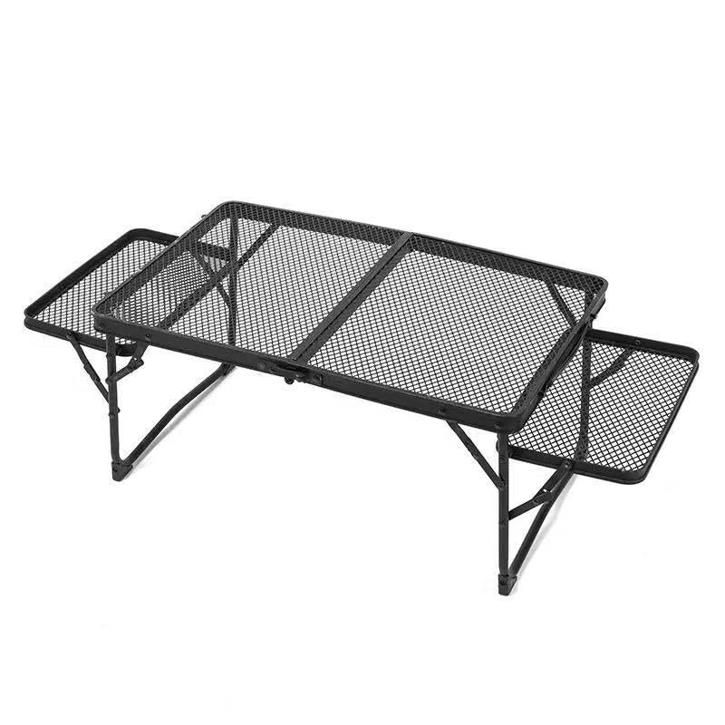 MOONCY Portable Desks, Camping Table with Mesh Desktop and Mesh Bag, Portable Picnic Table with Carry Handle, for Garden and BBQ