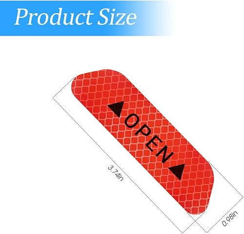 Miniatura 2 de 4 calcomanías reflectantes abiertas de advertencia para puerta de automóvil, visibilidad nocturna, calcomanías de seguridad automática, cinta
