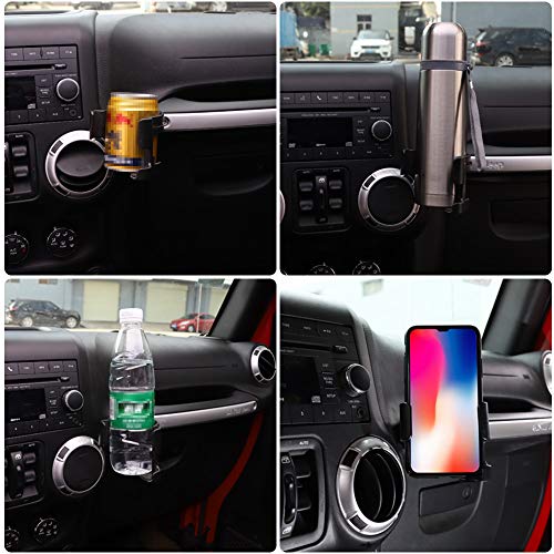 Portavasos y soporte de teléfono para Jeep Wrangler JK miniatura 3