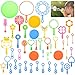 GOLDGE Baguette à Bulles Outils 48PCS Bulles Baguette Jouet Ensemble Savon à Bulles Baguette Outils Bulles Sticks pour Enfants Jeux de Jardin Les Activités de Plein Air Fêtes d'anniversaire