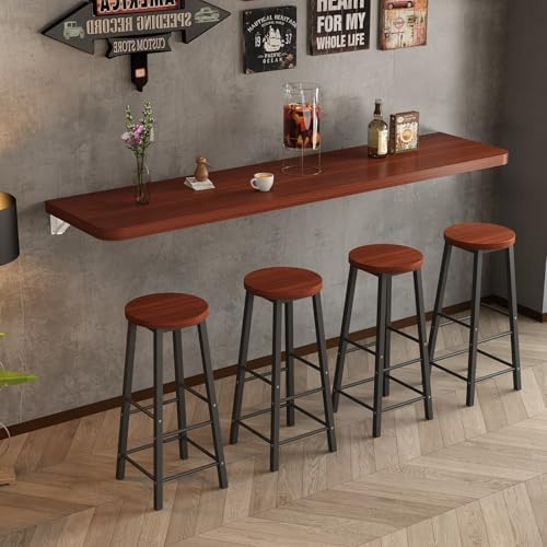 Industrial Folding Wall Drop Leaf Table - Space-Saving Wall-Mounted Workbench, Versatile Foldable Bar Table, Stylish Countertop Extension for Small Spaces