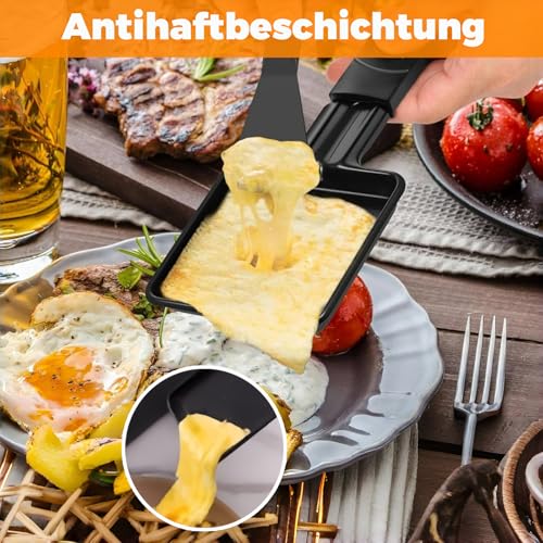 LeuKoles Pack of 4 Raclette Grill Pans, Non-Stick Coating Mini Cheese Pans, Additional Raclette Harnesses for Raclette Grill (Pack of 4) - Image 6