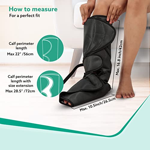 Image of AGARO COMFY Air Compression Leg Massager,Leg Foot Calves Massage Machine with Handheld Controller for Pain Relief and Blood Circulation (Black)