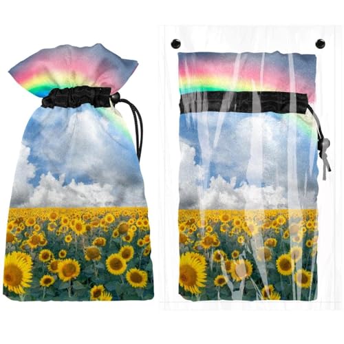 2 calzini per copertura del rubinetto da esterno per protezione invernale dal gelo riutilizzabili impermeabili resistenti alla neve 28 cm di altezza x 17 cm di larghezza girasoli e arcobaleno