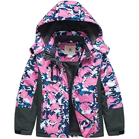 Girl's Waterproof Ski Jacket Warm Winter Fleece Snow Coat Windproof Snowboarding Rain Jacket Cover