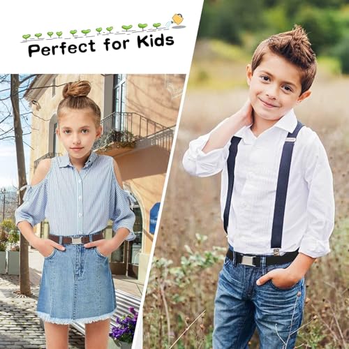 WHIPPY 3 Pack Kids Adjustable Magnetic Belt with Easy Magnetic Buckle for Boys Girls2