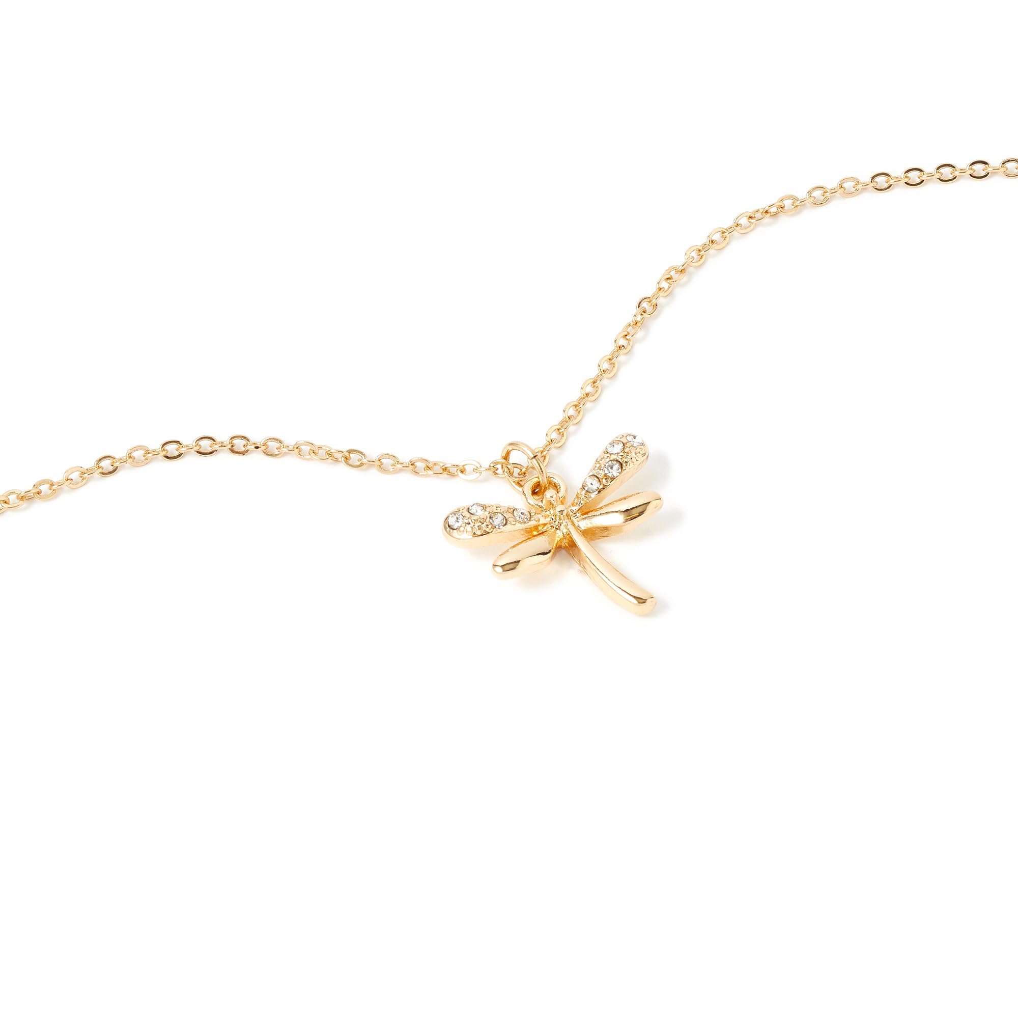 AccessorizeLondon Women's Gold Dragonfly Neclace