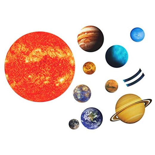 SpriteGru Giant Magnetic Solar System with 12 Individual Briefing Magnets.Perfect for Toddlers and Kids. (24 PCS)