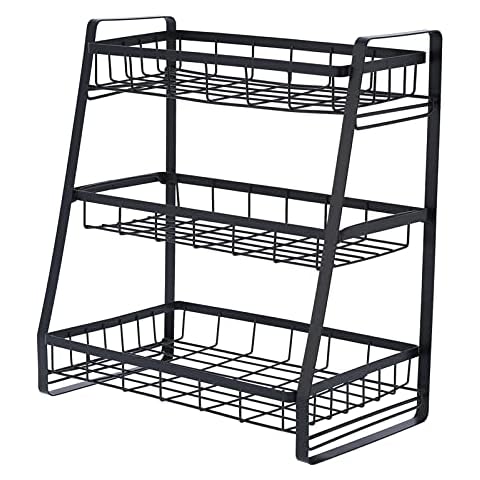 Küchenregale, 3 Lagen Gewürzregal Struktur aus hochwertigem Kohlenstoffstahl zum Aufbewahren Cover