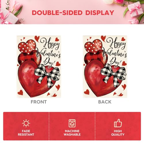 Drapeau de jardin coeurs d'amour rustiques décoration extérieure