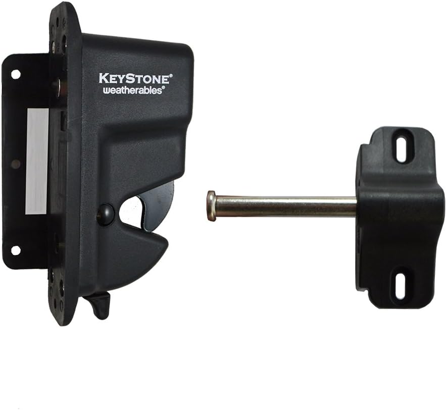 Weatherablesブラックナイロン樹脂key-lockable Keystoneラッチ| 1 Sided | Keyed Alike | kladv-p1-bk-ka-wea