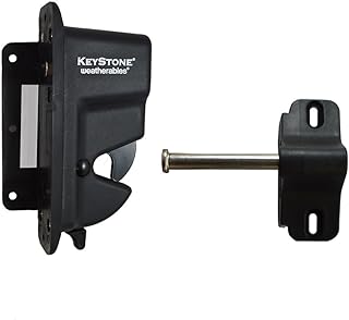 Weatherables Keystone Heavy Duty Lockable Gate Latch – Nylon Polymer Fence Gate Latch with Self-Latching Gate Lock – Made for Easy Installation on Metal, Wood & Vinyl Fences, Keyed Alike