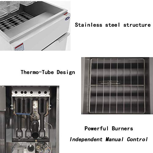 Cook Rite ATFS-40(NG) Cookrite Atfs-40 Commercial Deep Fryer With Baskets 3 Tube Stainless Steel Natural Gas Floor Fryers-102000 Btu thumb #4