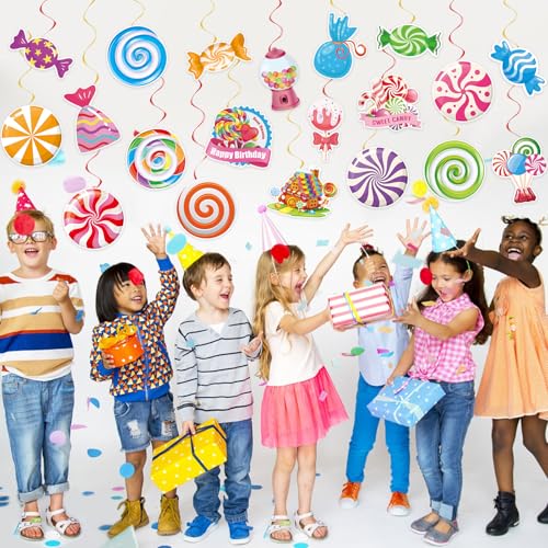 40Pcs Candy Hanging Swirls