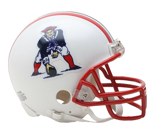 New England Patriots helmet on sideline