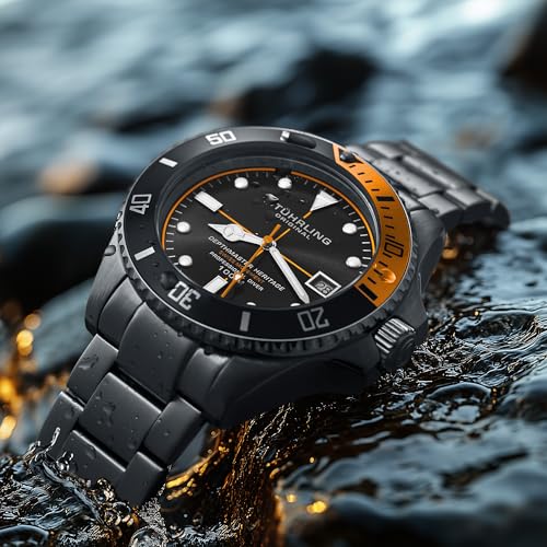 stuhrling depthmaster heritage diver swiss quartz watch 42mm teal dial stainless steel 100m water resistant