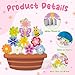 FoszaSzept Wooden Stacking Toys, Animal Wooden Balance Stacking Toys with Drawstring Bag, Montessori Balance Competition Storage Game for Party Favors Birthday Gifts（Flower）