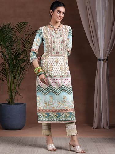 Image of Gerua by Libas Printed Crepe Straight Kurta Suit