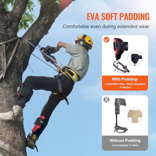 Image of VEVOR Tree Climbing Spikes, 1 Pair Height-Adjustable Climbing Spurs, 350lbs Load Capacity Tree Climbing Gear with Straps, Arborist Equipment for Climbers, Hunting, Fruit Picking