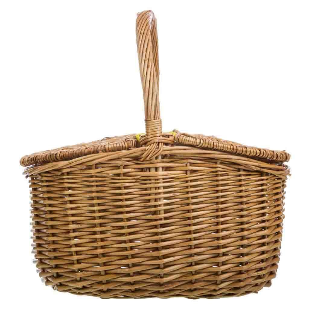 Cesta con tapas de mimbre marrón 32x21x16/32