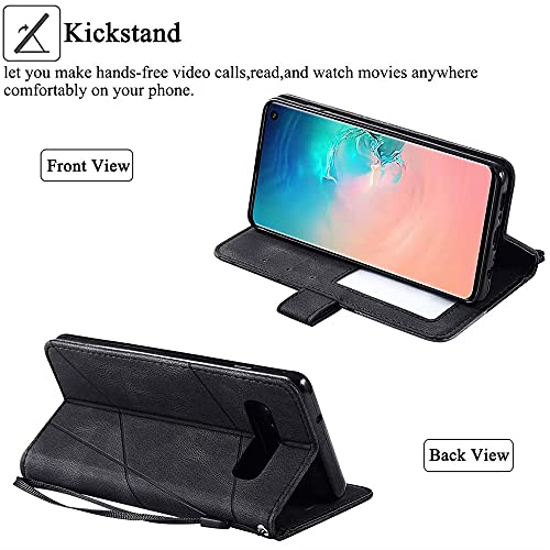 Asuwish USPJQB-SAMSUNG S10 Compatible With Samsung Galaxy S10 Wallet Case And Tempered Glass Screen Protector Flip Card Holder Stand Cell Accessories Phone Cover thumb #3